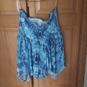 No Boundaries Blue Tie-Dye Top